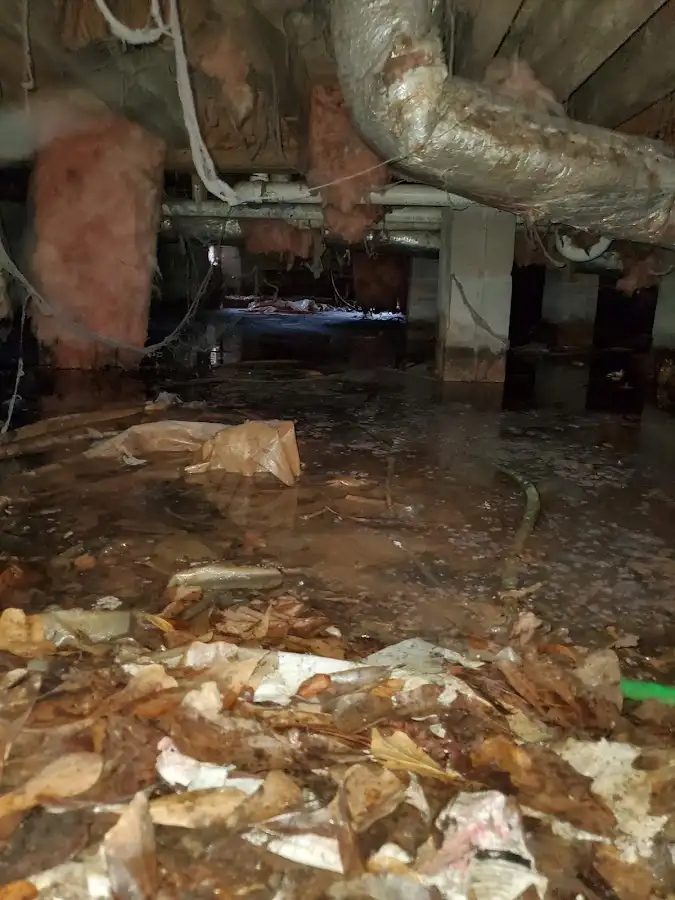Crawl space flood assessment for Commercial Water Damage Restoration in Des Moines